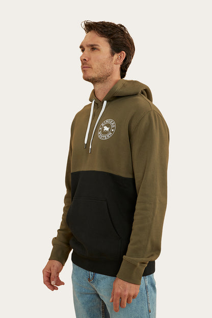 Hahndorf Mens Hoodie - Military Green/Black