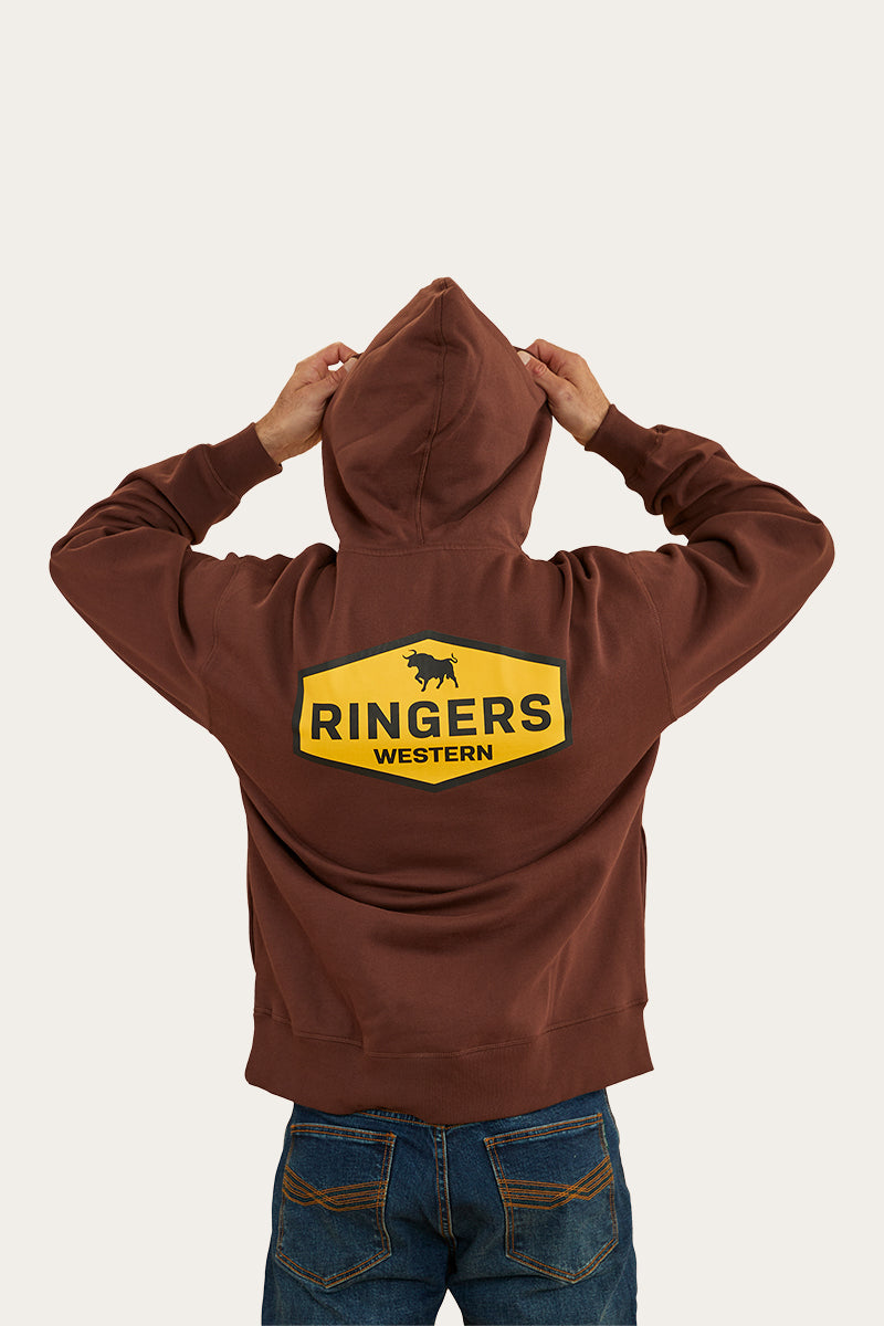 Servo Mens Hoodie - Chocolate/Yellow