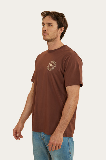 Signature Bull Mens Loose Fit T-Shirt - Chocolate/Dark Sand