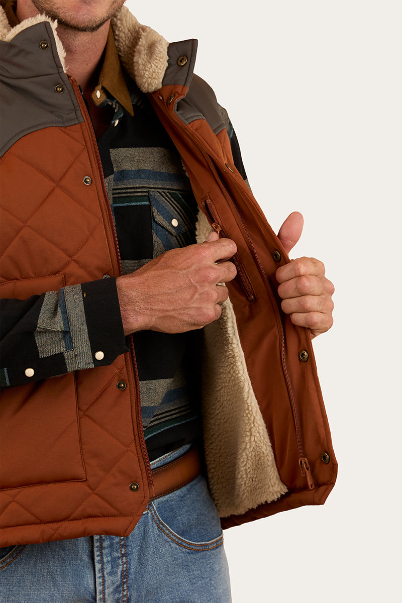 McKinlay Mens Puffer Vest - Tobacco / Charcoal