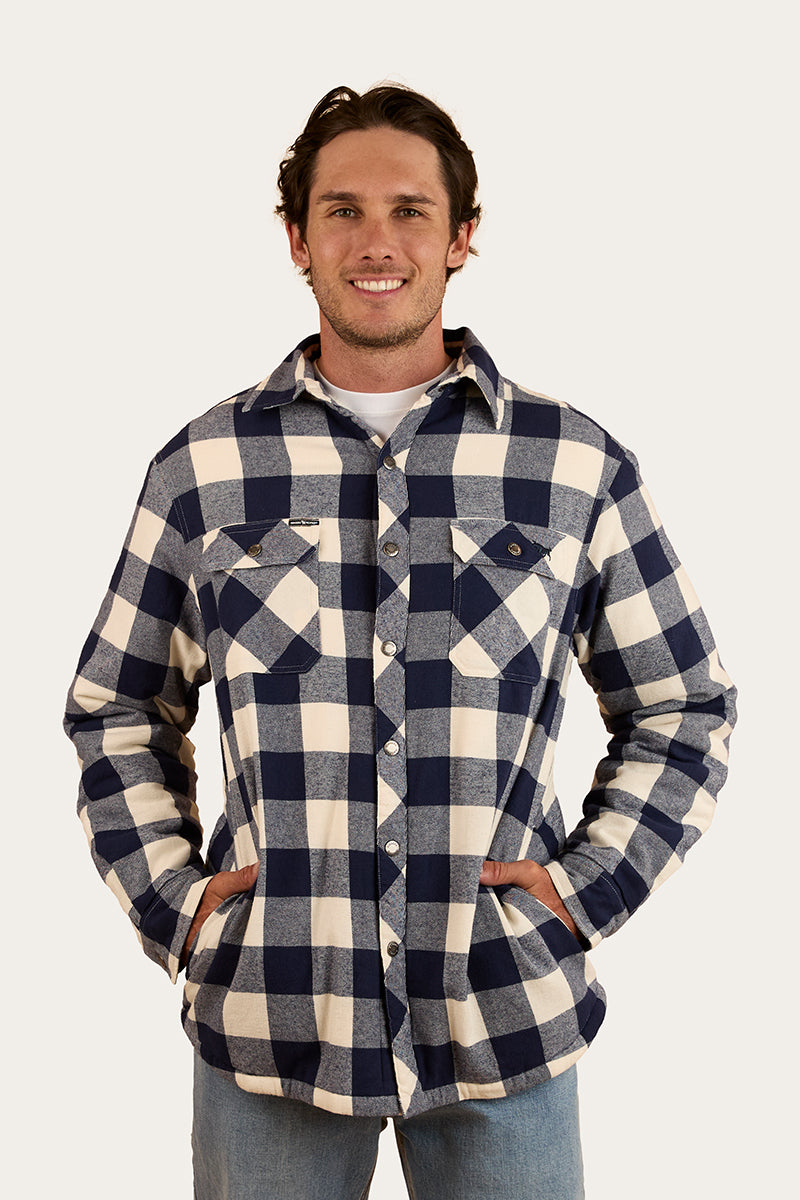 Sawyer Mens Sherpa Flannel - Navy