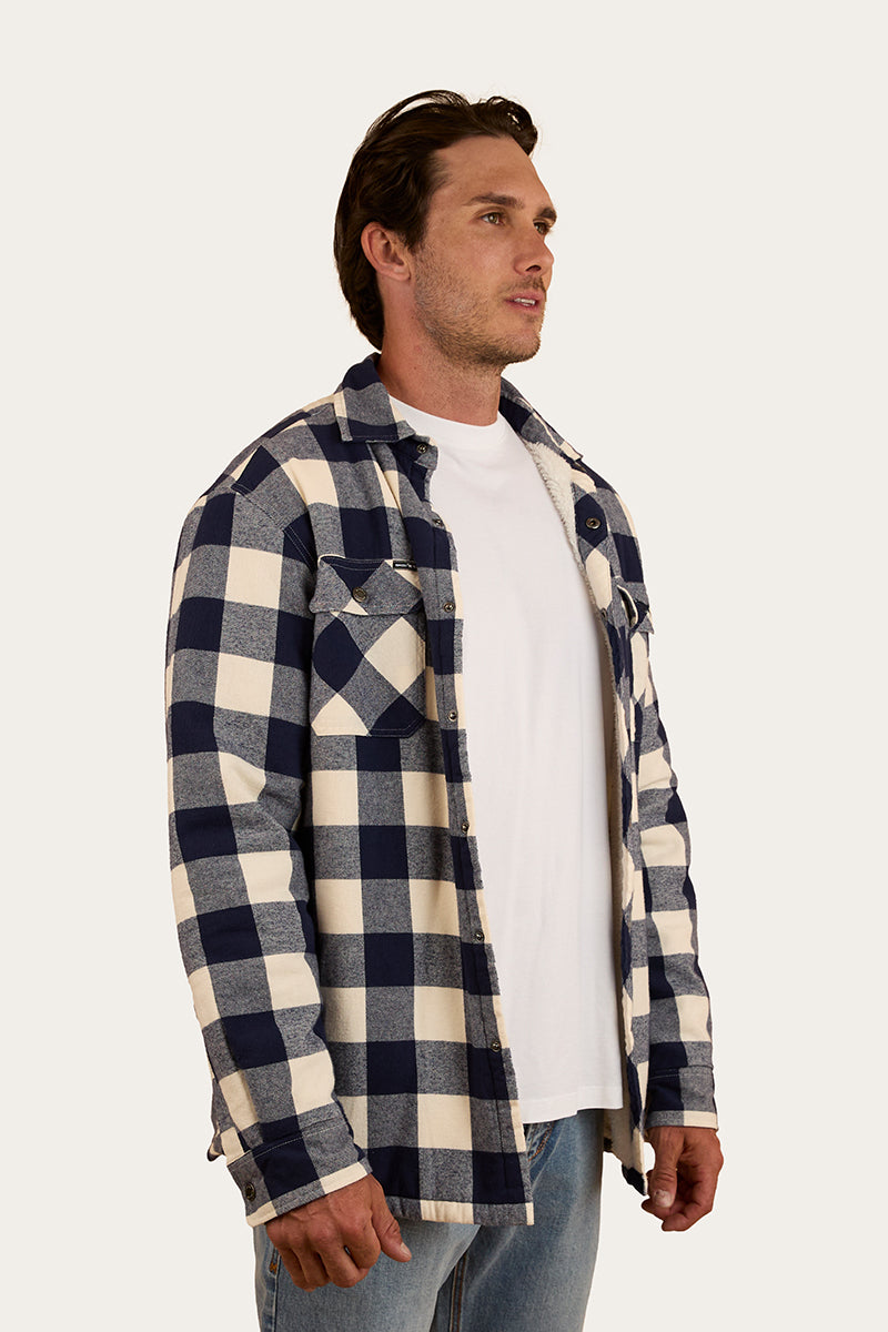 Sawyer Mens Sherpa Flannel - Navy