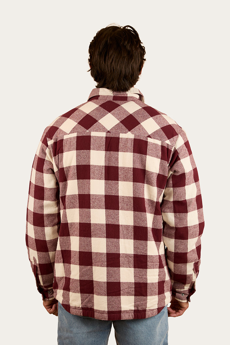 Sawyer Mens Sherpa Flannel - Deep Burgundy