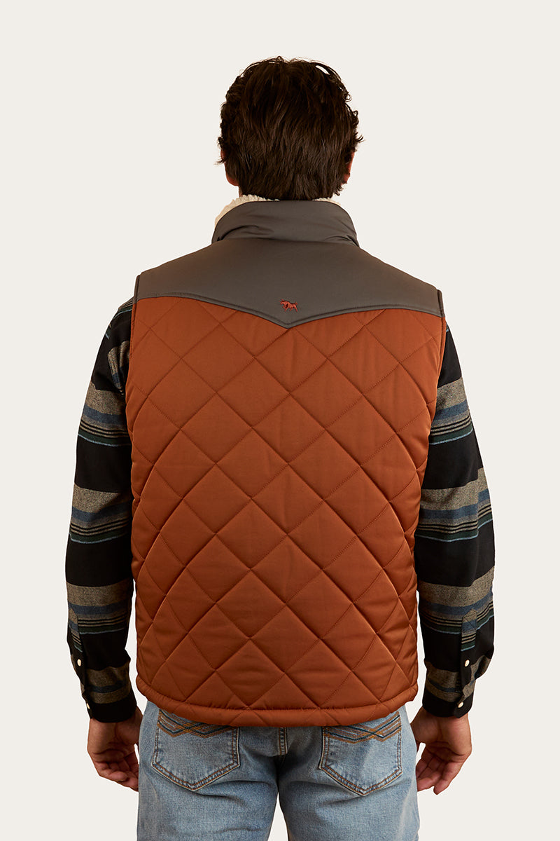 McKinlay Mens Puffer Vest - Tobacco / Charcoal