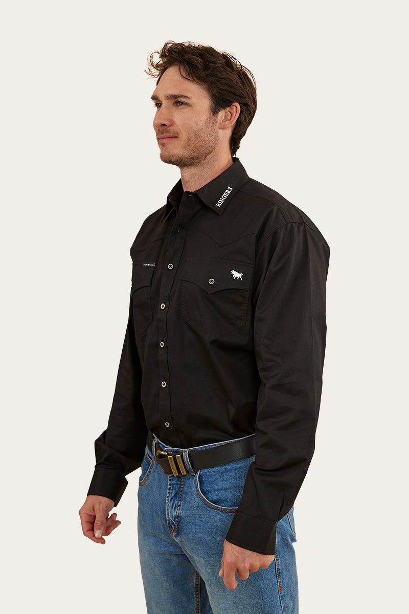 Holstein Mens Full Button Work Shirt - Black