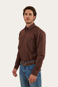 Dillinger Mens Western Shirt - Chocolate