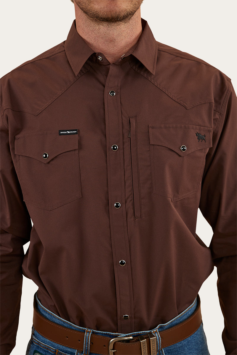 Dillinger Mens Western Shirt - Chocolate