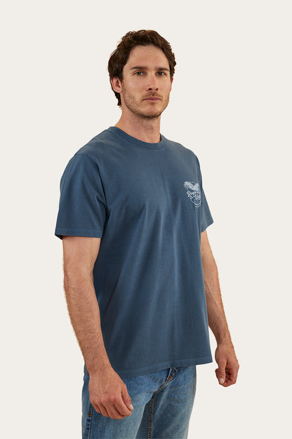 Ringers Eagle Mens Loose Fit T-Shirt - Washed Navy