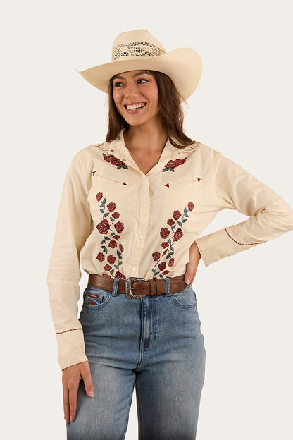 Desert Rose Womens Western Shirt - Off White