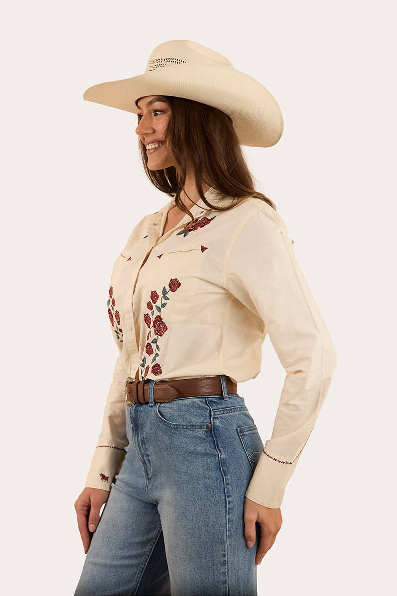 Desert Rose Womens Western Shirt - Off White