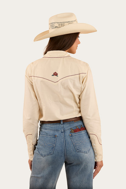 Desert Rose Womens Western Shirt - Off White