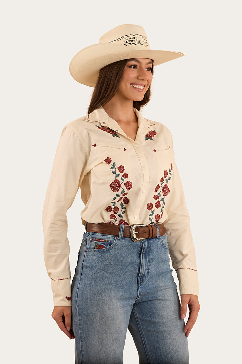 Desert Rose Womens Western Shirt - Off White