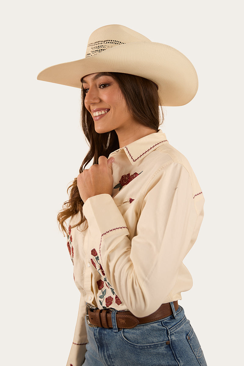 Desert Rose Womens Western Shirt - Off White