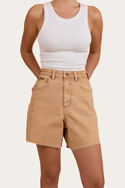 Remy Womens Denim Short - Dark Sand