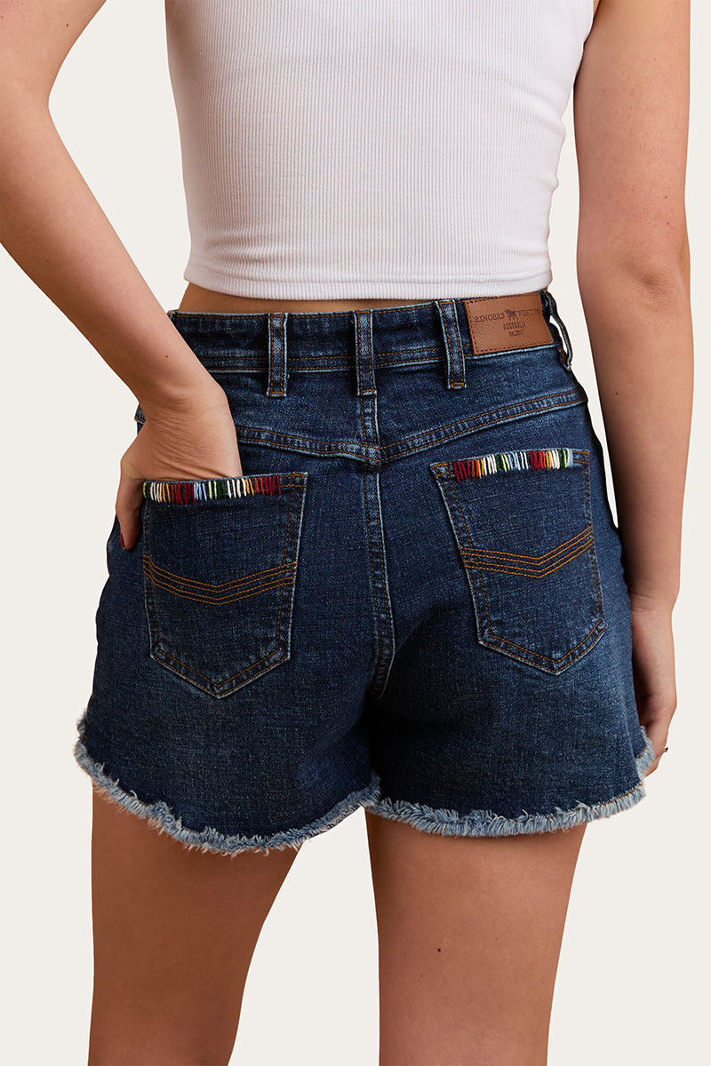 Gracie Womens Denim Short - Dark Wash Blue