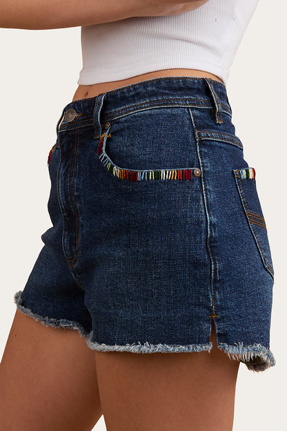 Gracie Womens Denim Short - Dark Wash Blue