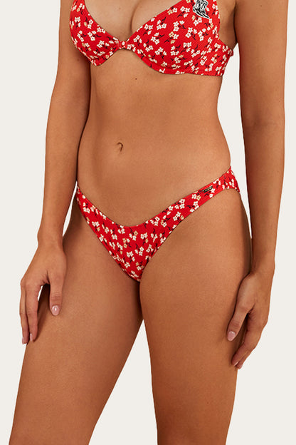 Posie Womens Hi Cut Bikini Bottom - Firey Red