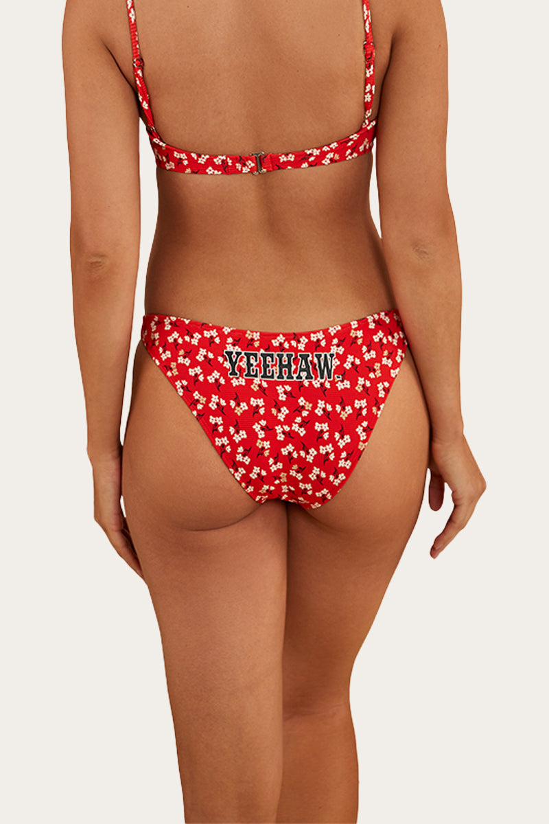 Posie Womens Hi Cut Bikini Bottom - Firey Red