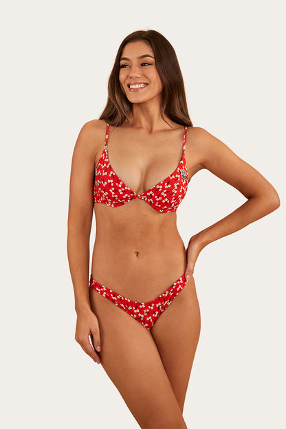 Posie Womens Underwire Bikini Top - Fiery Red