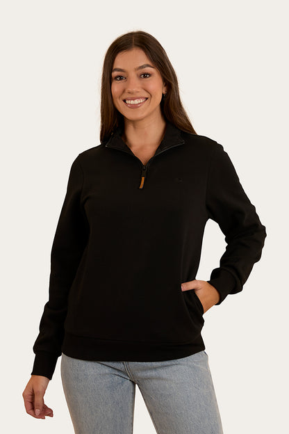 Peninsula Womens 1/4 Zip Crew - Black