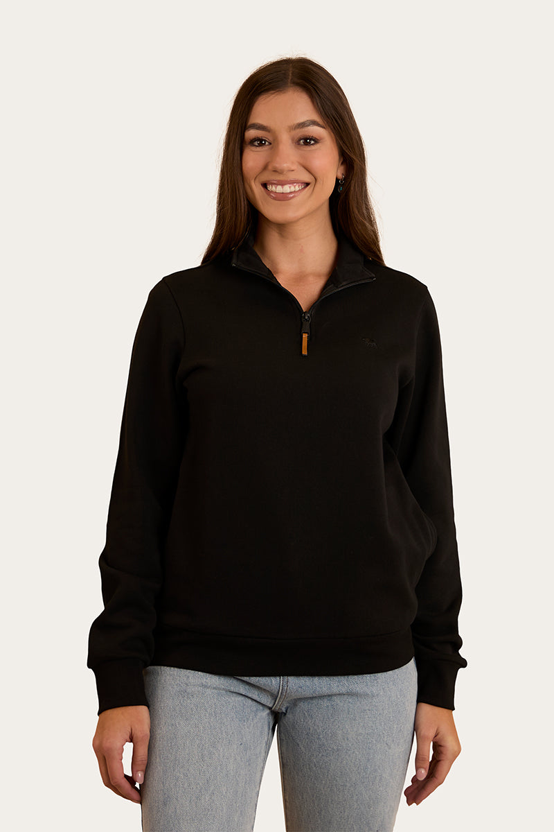 Peninsula Womens 1/4 Zip Crew - Black