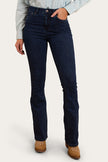 Penny Womens High Rise Bootleg Jean Coolmax - Dark Blue