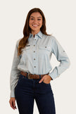 Pentecost River Womens Full Button Work Shirt - Pastel Blue