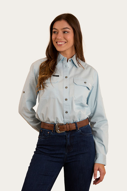 Pentecost River Womens Full Button Work Shirt - Pastel Blue