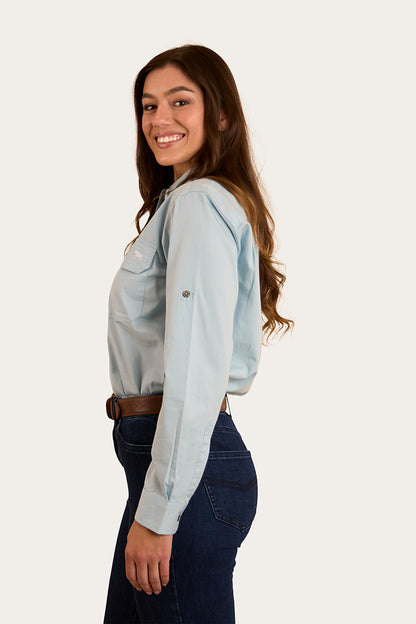 Pentecost River Womens Full Button Work Shirt - Pastel Blue