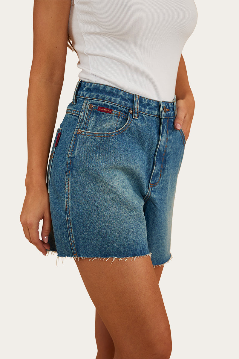 Remy Womens Denim Short - Mid Wash Blue