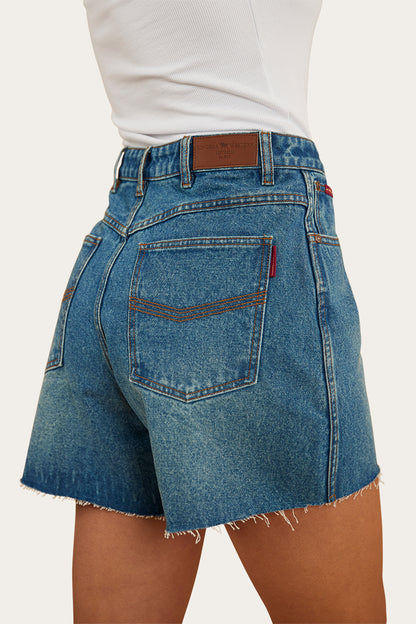 Remy Womens Denim Short - Mid Wash Blue