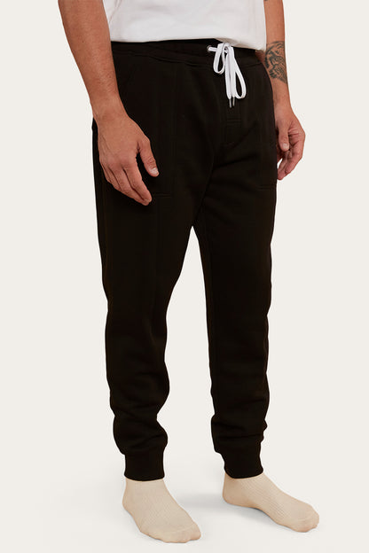 Kansas Mens Trackpants - Black/White