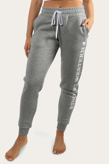 Iluka Womens Trackpant - Grey Marle/White