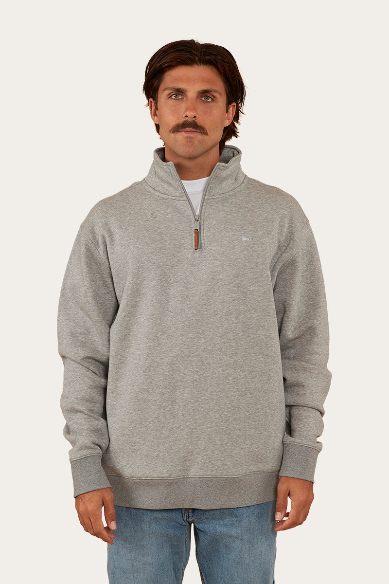 Strand Mens 1/4 Zip Crew - Grey Marle