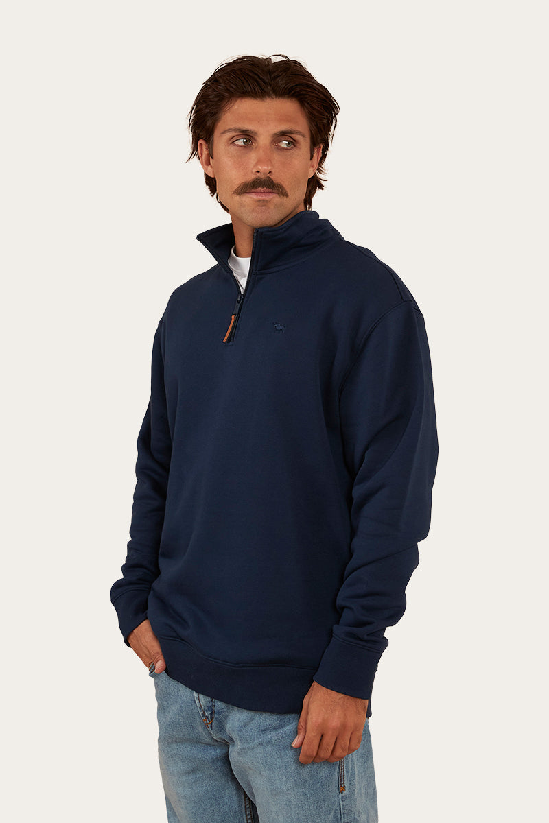 Strand Mens 1/4 Zip Crew - Navy