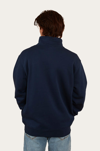 Strand Mens 1/4 Zip Crew - Navy