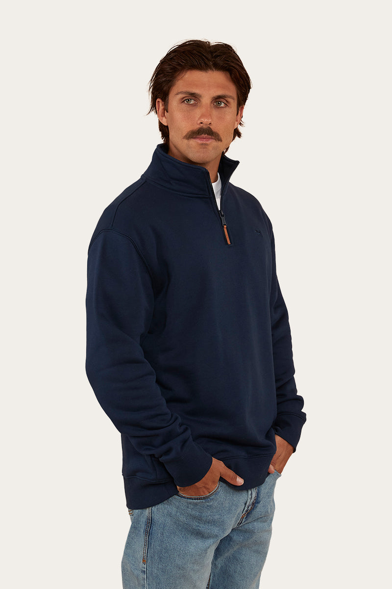 Strand Mens 1/4 Zip Crew - Navy