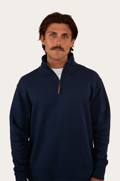 Strand Mens 1/4 Zip Crew - Navy