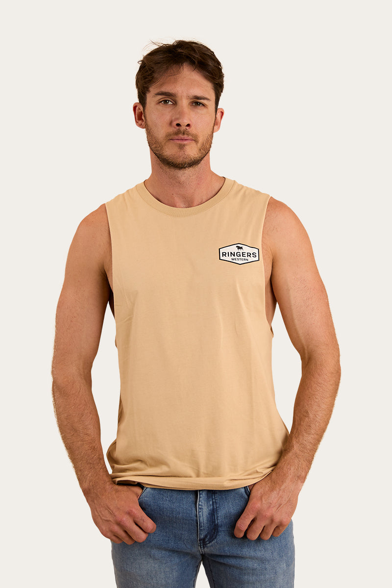 Servo Mens Muscle Tank - Dark Sand