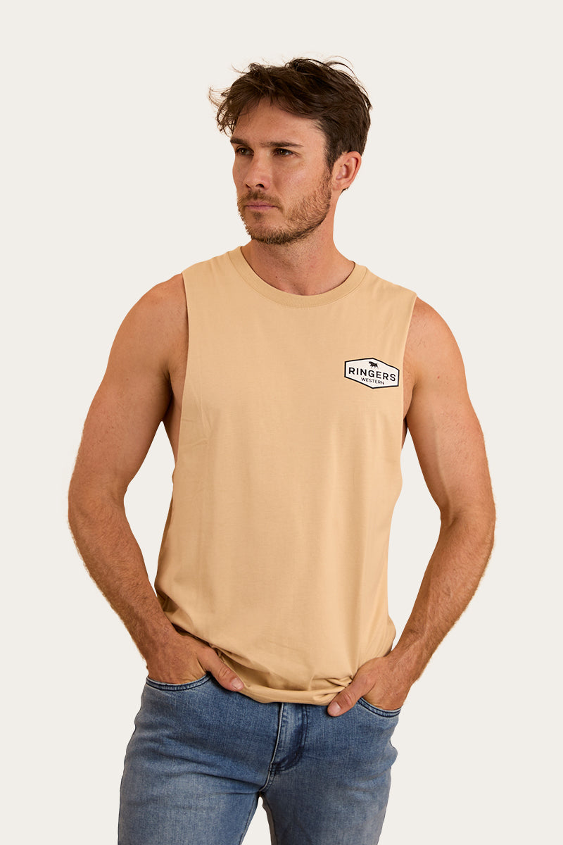 Servo Mens Muscle Tank - Dark Sand