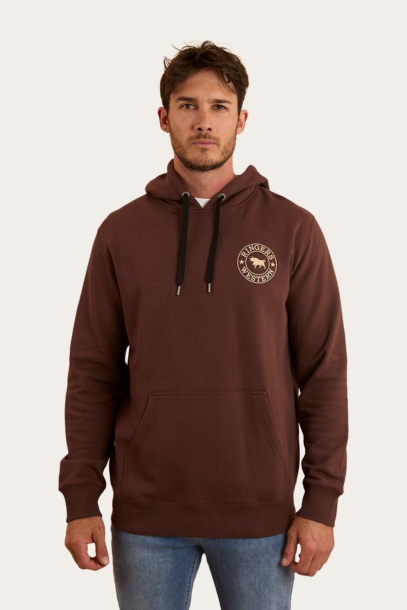 Signature Bull Mens Pullover Hoodie - Chocolate / Dark Sand