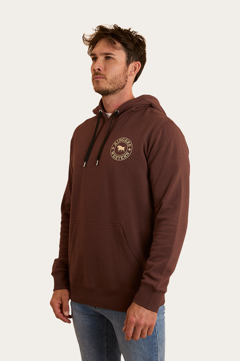 Signature Bull Mens Pullover Hoodie - Chocolate / Dark Sand