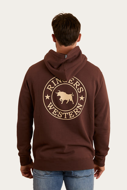 Signature Bull Mens Pullover Hoodie - Chocolate / Dark Sand