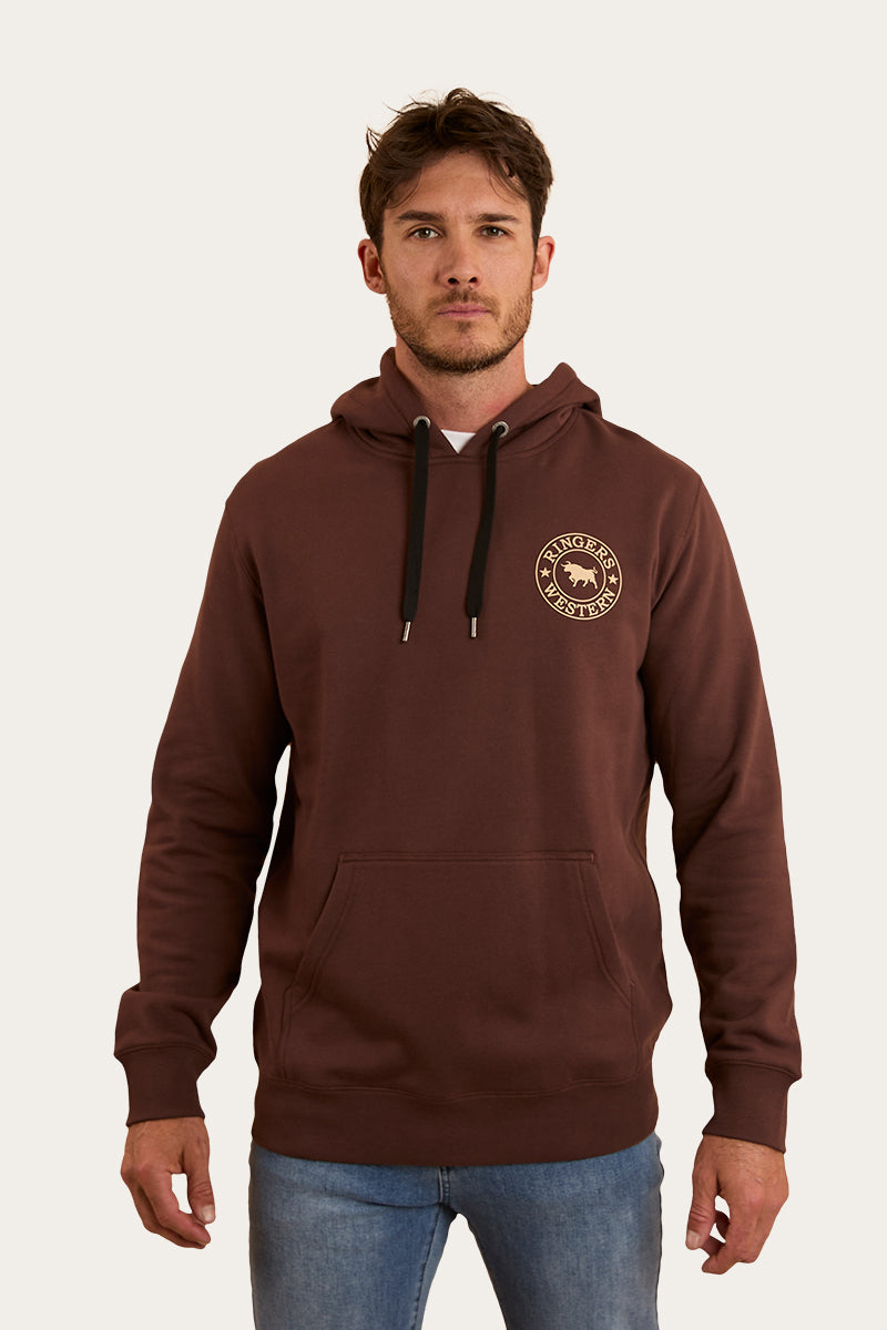 Signature Bull Mens Pullover Hoodie - Chocolate / Dark Sand