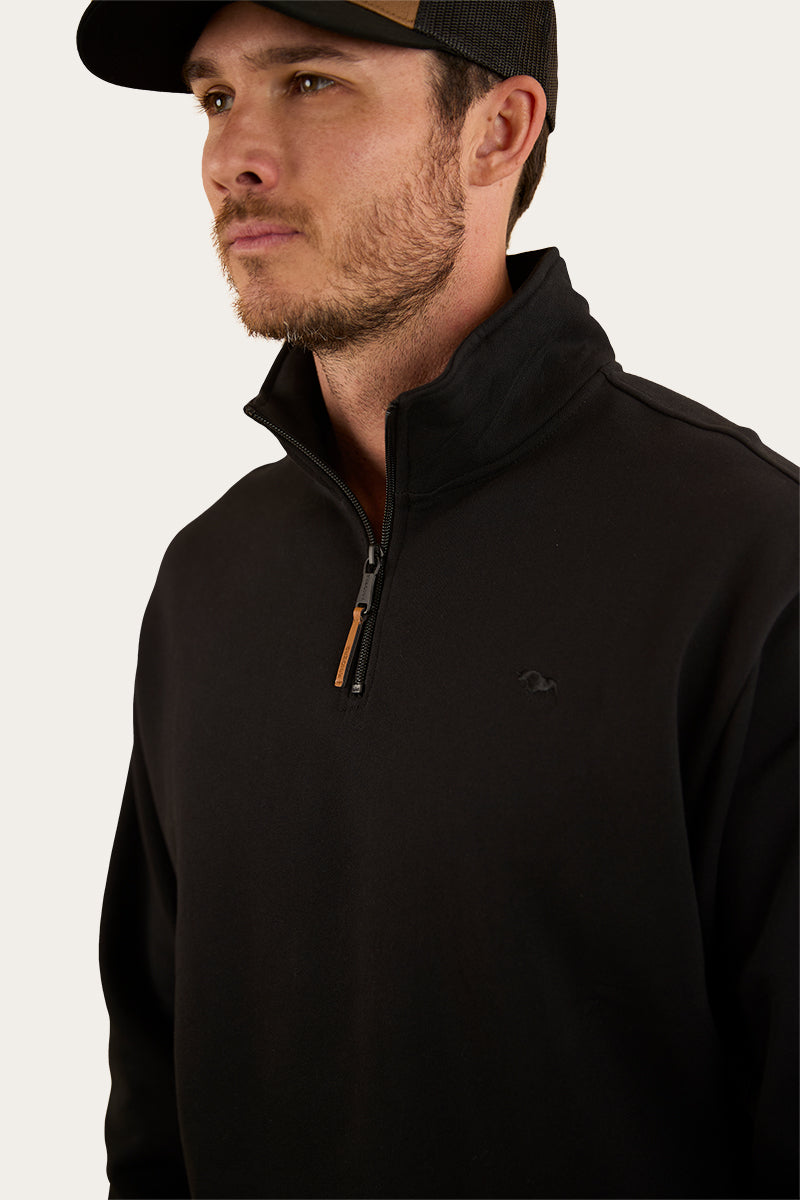 Strand Mens 1/4 Zip Crew - Black