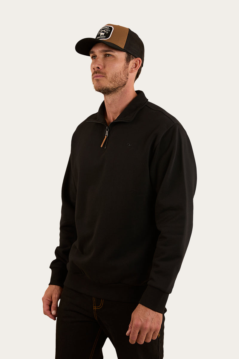 Strand Mens 1/4 Zip Crew - Black