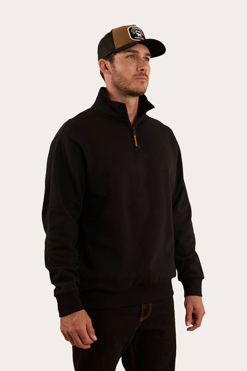 Strand Mens 1/4 Zip Crew - Black