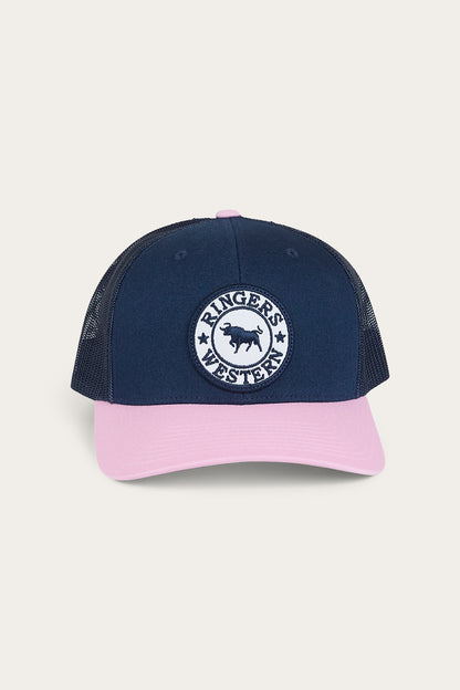 Tara Ponytail Trucker Cap - Navy / Pastel Pink