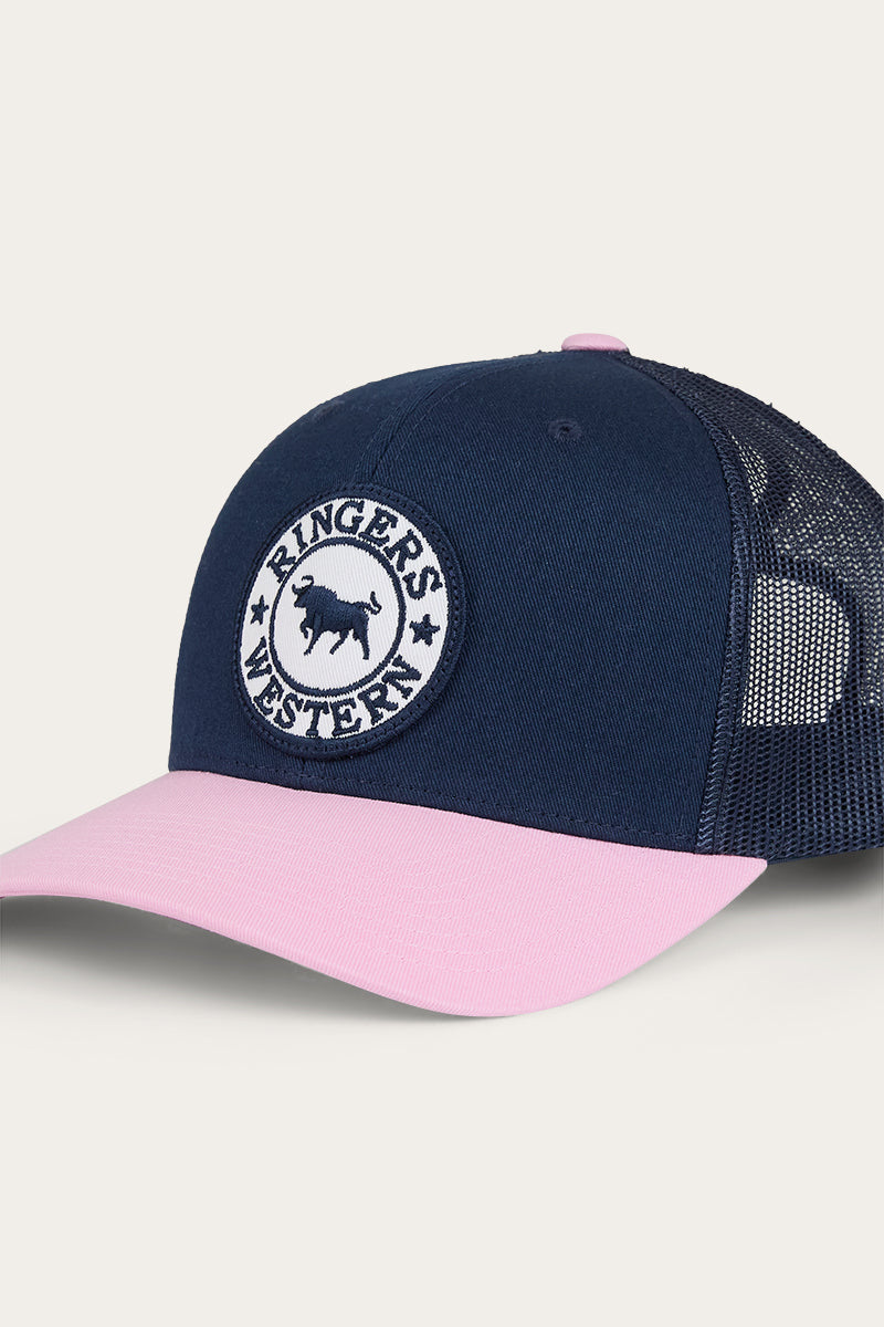 Tara Ponytail Trucker Cap - Navy / Pastel Pink