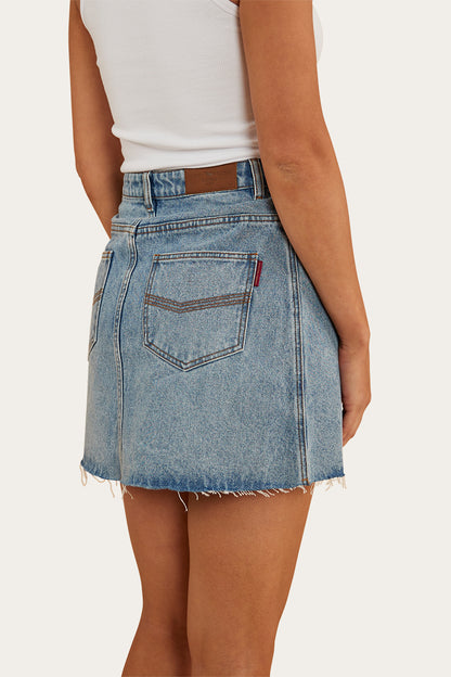 Venice Womens Denim Skirt - Light Wash Blue